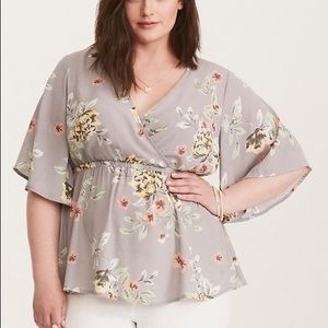 Torrid sheer floral babydoll top